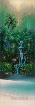 山 Painting - エンチャンテッド フォールズの熱帯雨林の山々